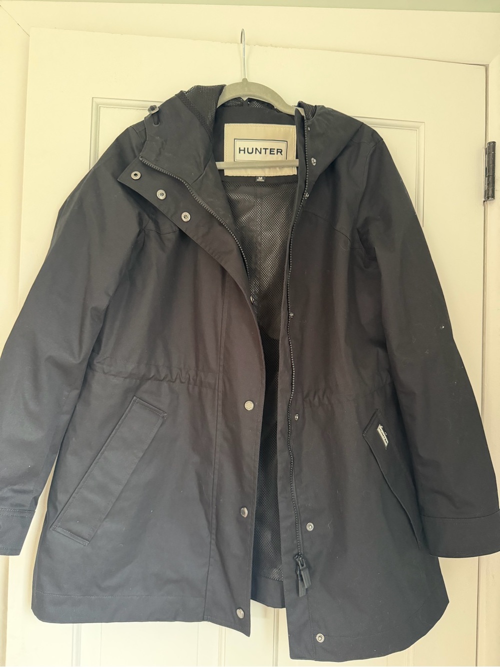 Hunter Black Hooded Trench Coat
